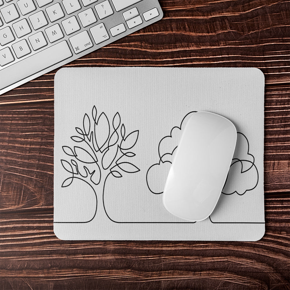 line drawing of trees Designer Mouse Mat – Benjamin Tate Design
