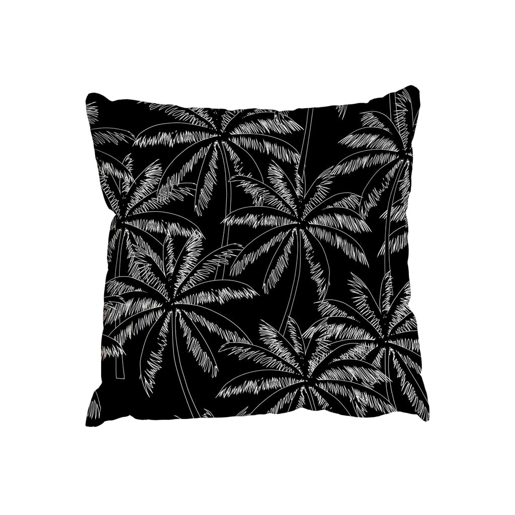 New Product White outline palm trees on the black (Cushion)  - Andrew Lee Home and Living Homeware