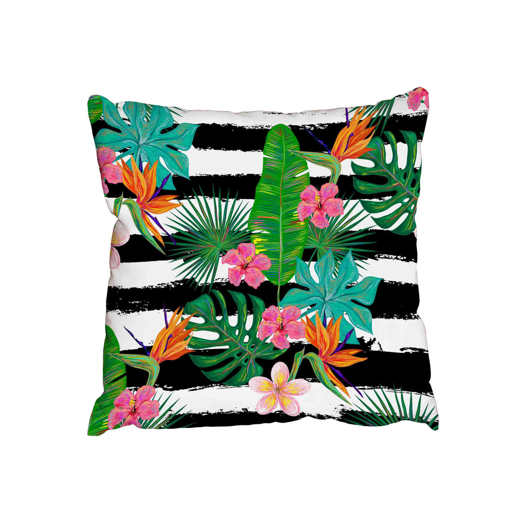 New Product Summer tropical pattern with exotic flowers and palm leaves (Cushion)  - Andrew Lee Home and Living Homeware