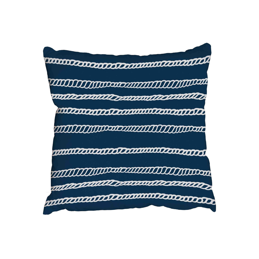 New Product Illustration with Rope ornament, navy blue marine textured backdrop. (Cushion)  - Andrew Lee Home and Living Homeware