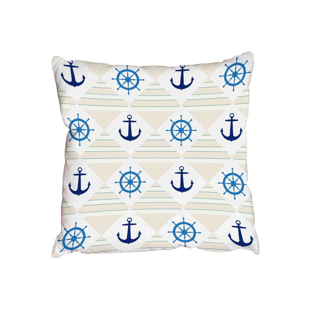 New Product Nautical pattern with anchor and ship wheel (Cushion)  - Andrew Lee Home and Living Homeware