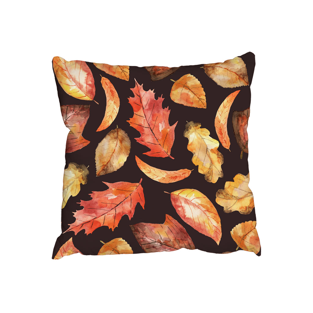 New Product Bright Watercoloured autumnal leaves (Cushion)  - Andrew Lee Home and Living Homeware