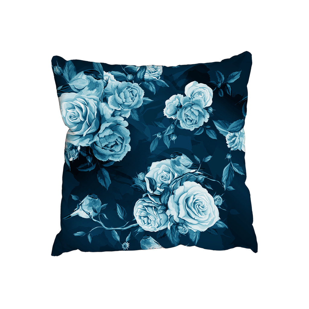 New Product Roses, peony with leaves and bird on dark (Cushion)  - Andrew Lee Home and Living