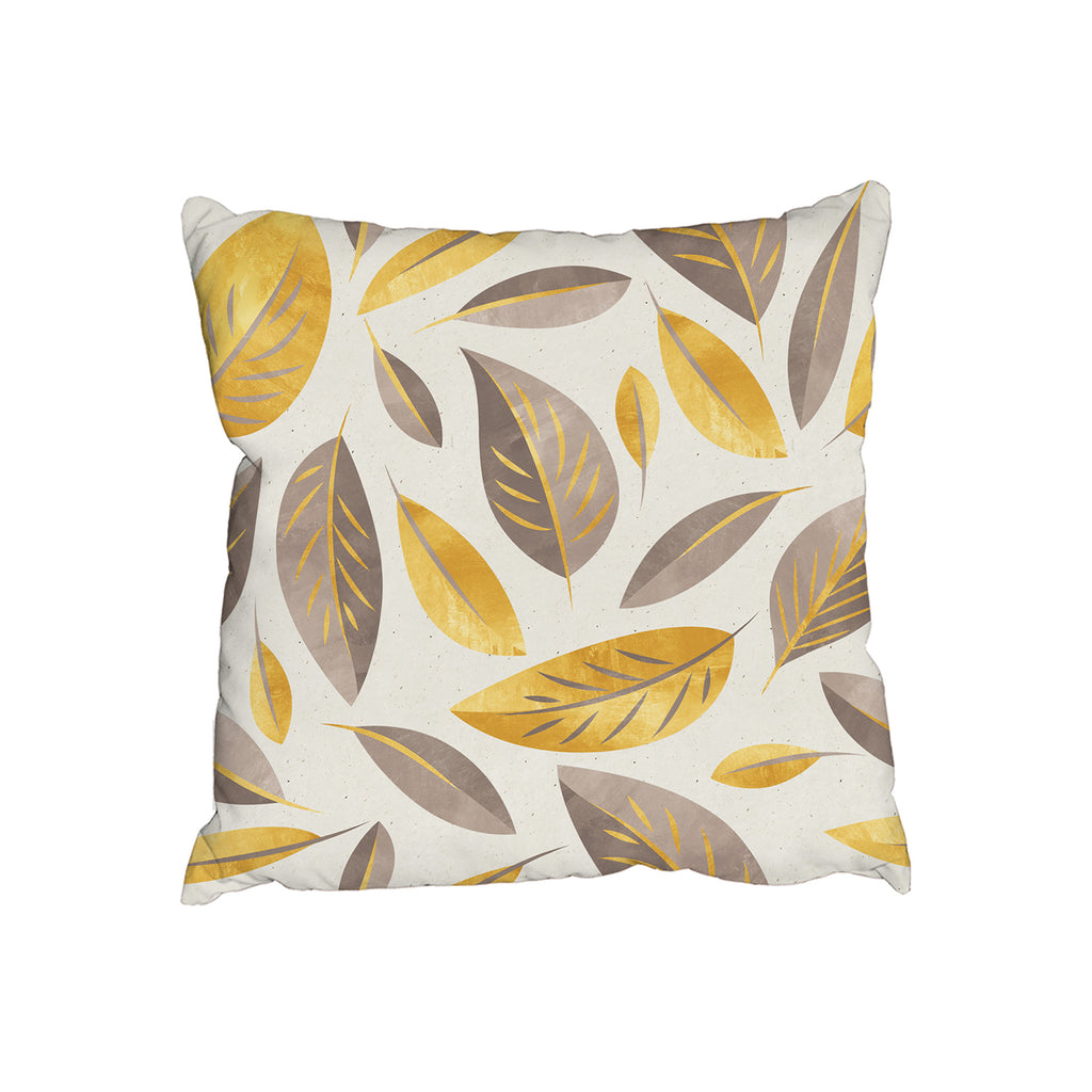 New Product Botanical gold and purple leaf (Cushion)  - Andrew Lee Home and Living