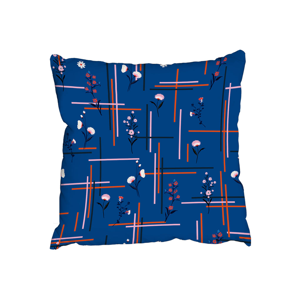 New Product Flowers with check grid for fashion (Cushion)  - Andrew Lee Home and Living