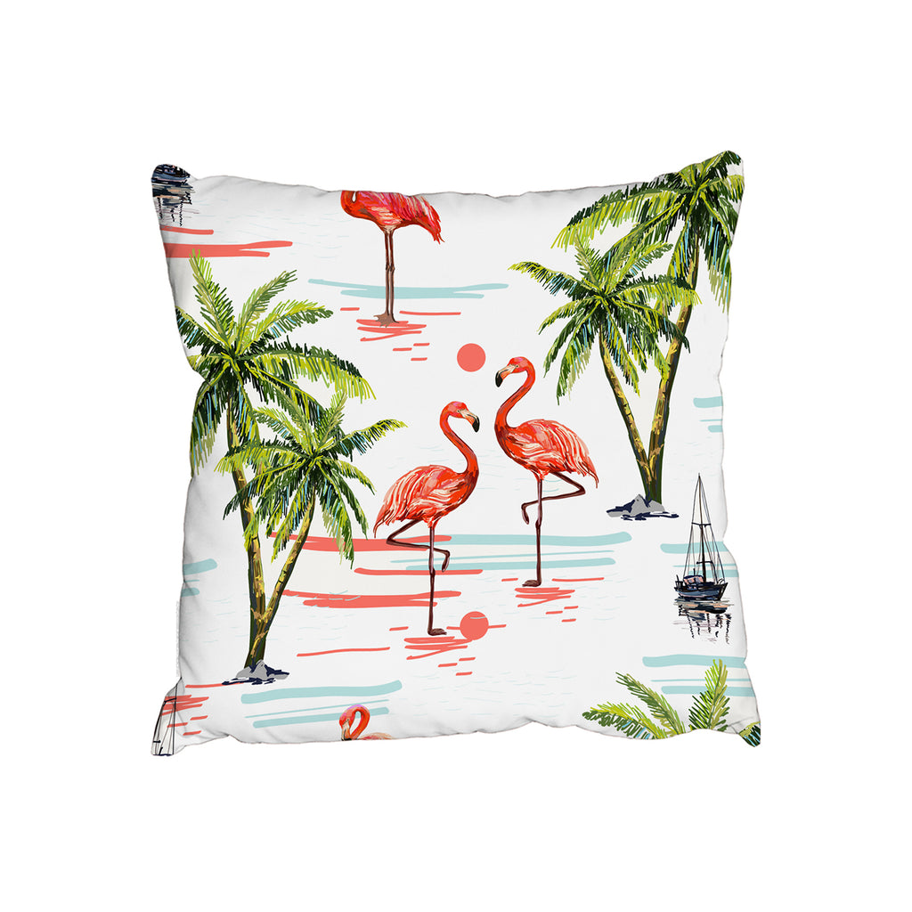 New Product Flamingo & Palm Trees (Cushion)  - Andrew Lee Home and Living