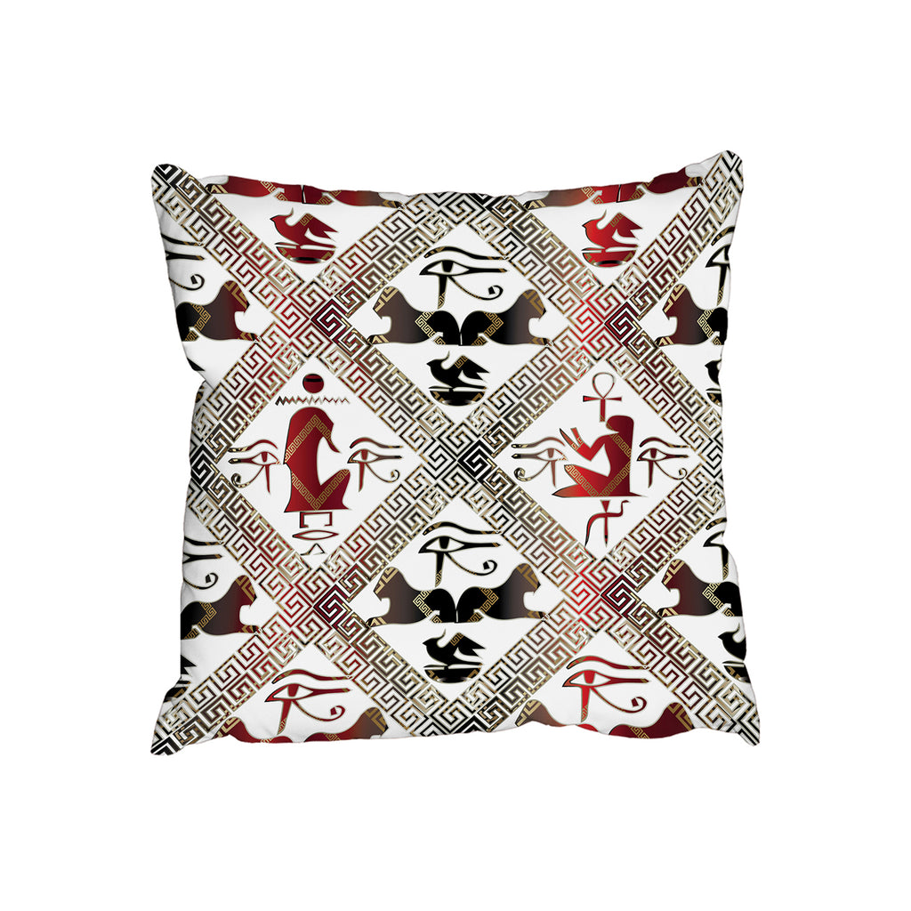 New Product Egyptian Hieroglyphs in Red & Black (Cushion)  - Andrew Lee Home and Living