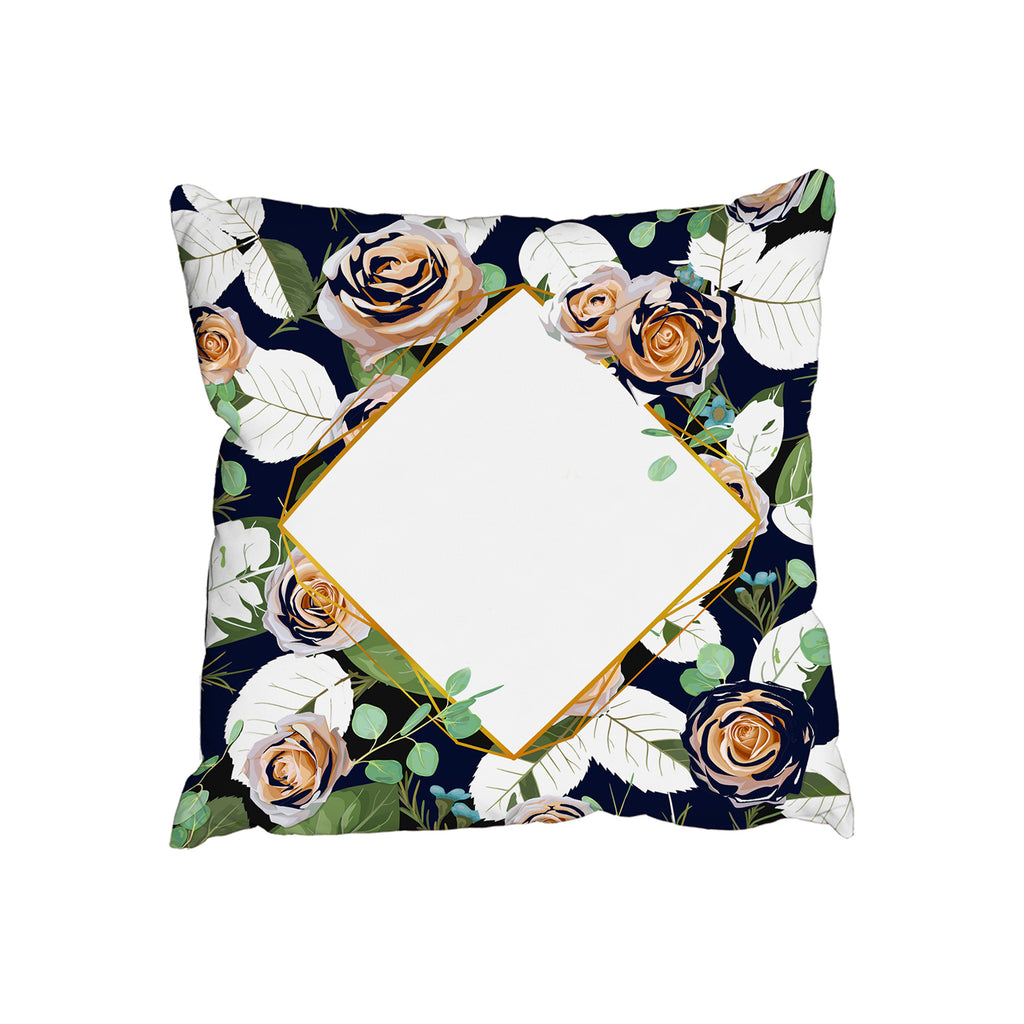 New Product Decorative Flowers On Navy Background (Cushion)  - Andrew Lee Home and Living