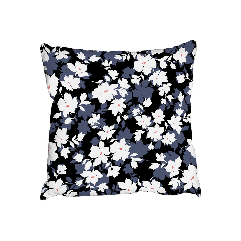 New Product White, Black & Purple Flowers (Cushion)  - Andrew Lee Home and Living