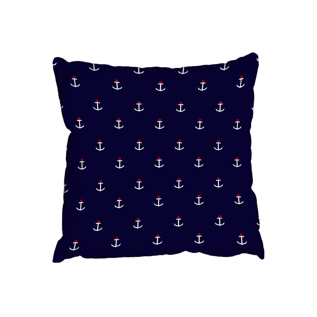 New Product White & Red Anchors on Navy (Cushion)  - Andrew Lee Home and Living