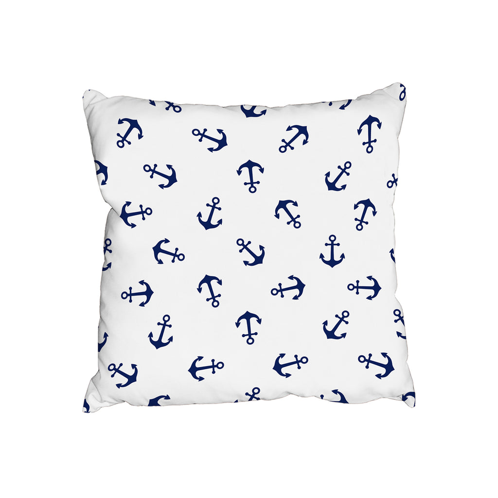 New Product Navy Anchors on White (Cushion)  - Andrew Lee Home and Living