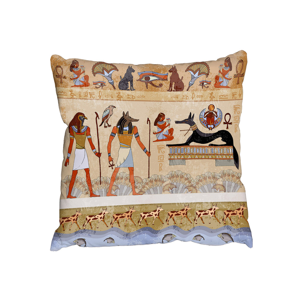 New Product Egyptian Mythelogical Drawings (Cushion)  - Andrew Lee Home and Living