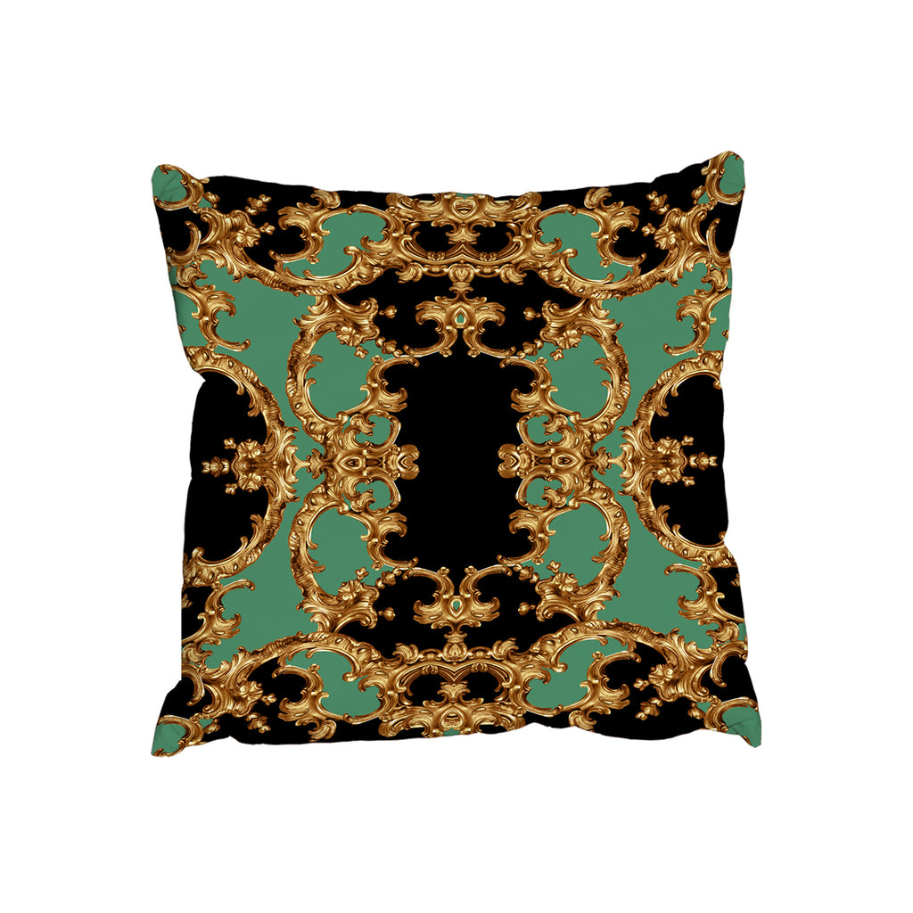 New Product Black & Green Baroque (Cushion)  - Andrew Lee Home and Living