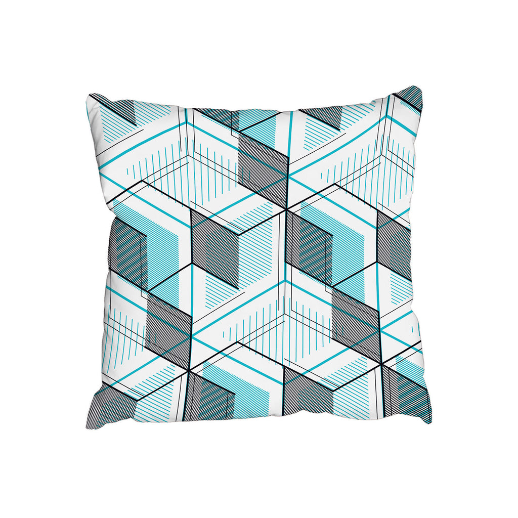 New Product Blue Geometric Hexagons (Cushion)  - Andrew Lee Home and Living