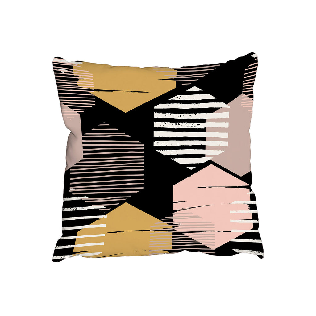 New Product Yellow, White & Pink Hexagons (Cushion)  - Andrew Lee Home and Living
