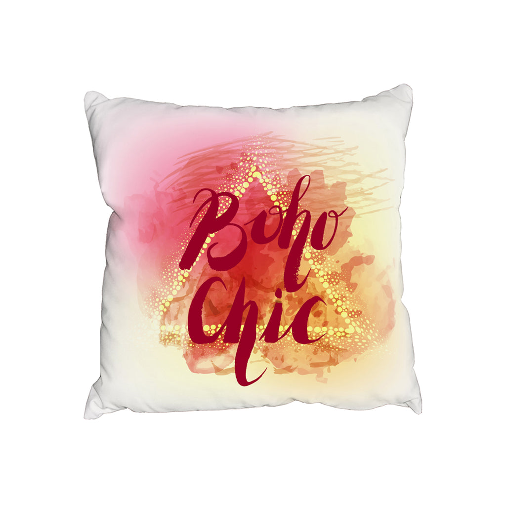 New Product Boho Chic lettering on beautiful watercolor background (Cushion)  - Andrew Lee Home and Living