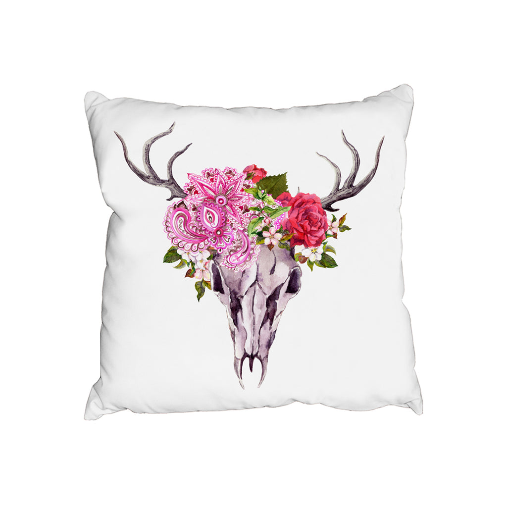 New Product Deer animal skull with flowers and feathers (Cushion)  - Andrew Lee Home and Living