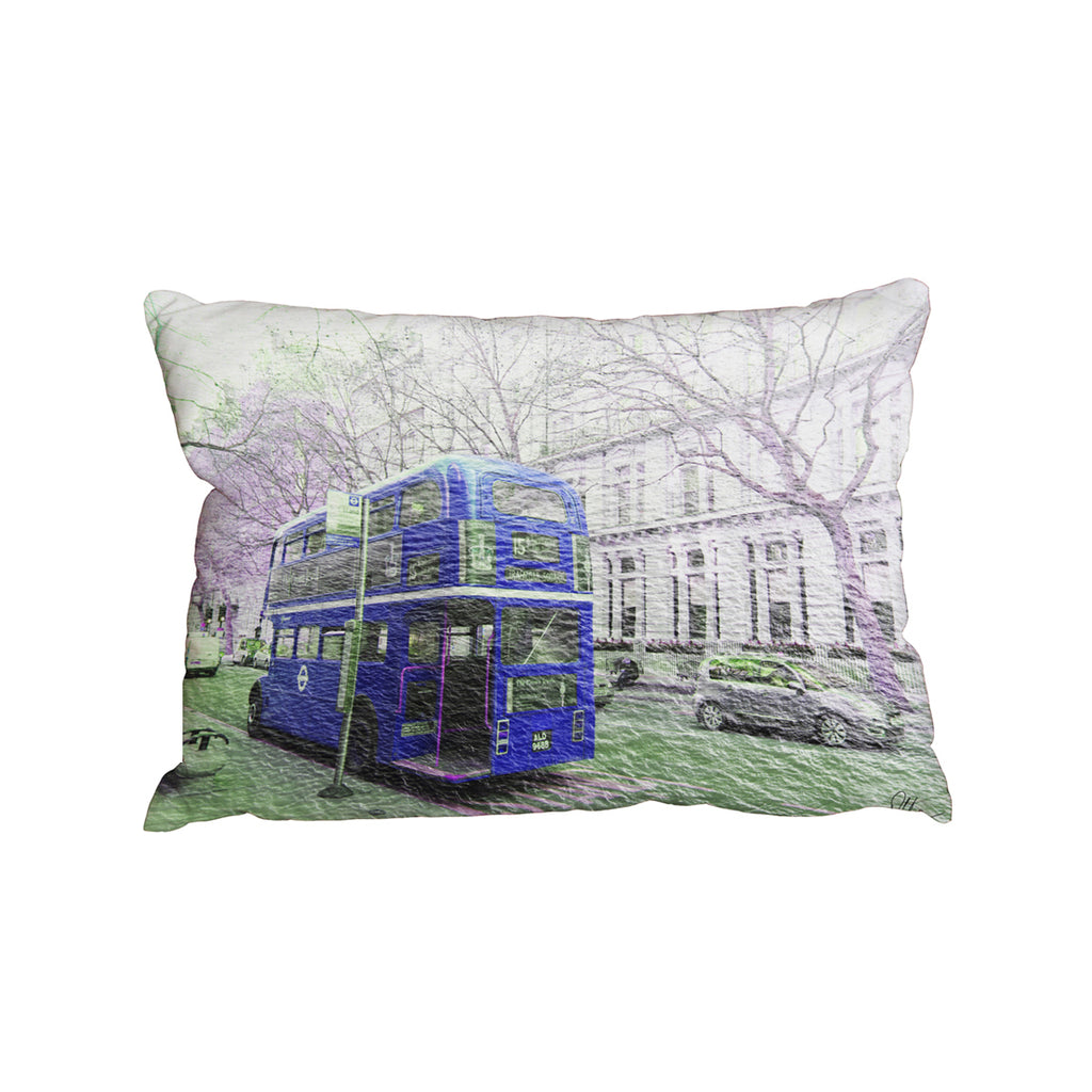 New Product London bus Behind blue (Cushion)  - Andrew Lee Home and Living