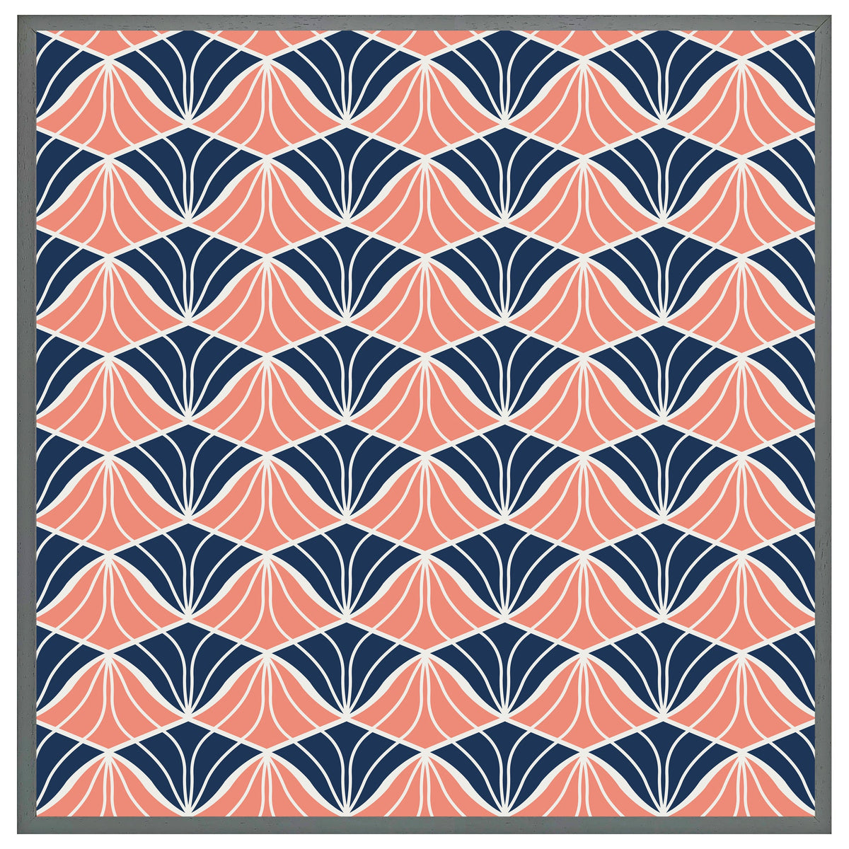 Navy & pink geometric shells (picture Frame) – Benjamin Tate Design