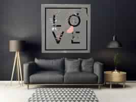 New Product Flowers typography word Love (Mirror Art Print)  - Andrew Lee Home and Living Homeware