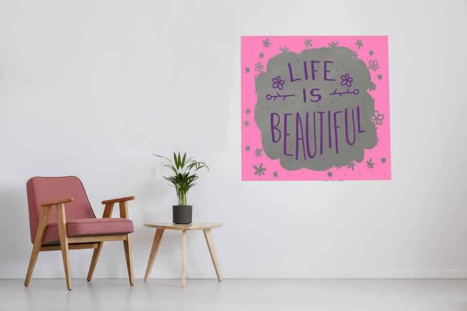 New Product Life is beautiful (Mirror Art Print)  - Andrew Lee Home and Living Homeware