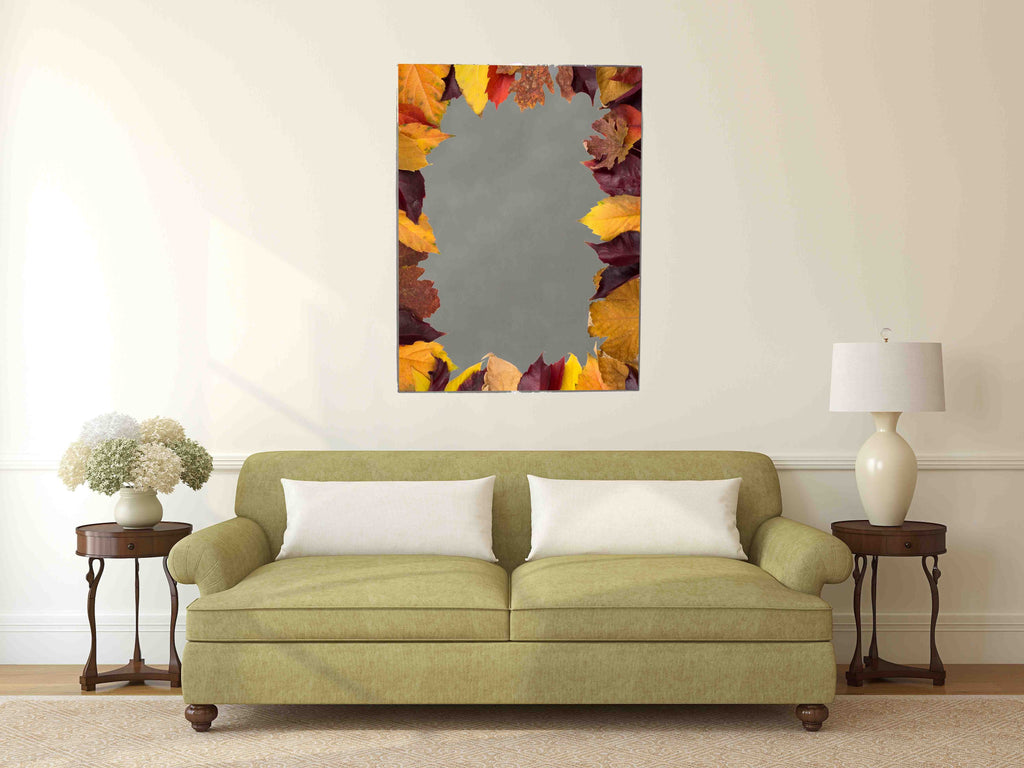 New Product Frame made of autumn leaves falling (Mirror Art print)  - Andrew Lee Home and Living