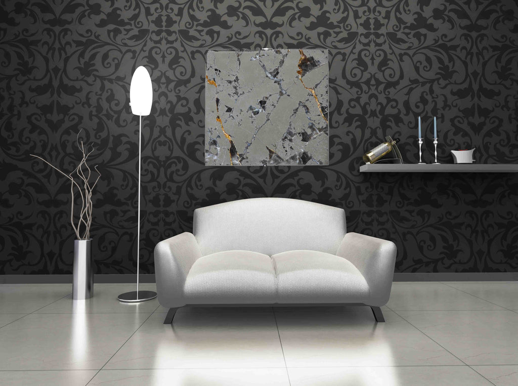 New Product Gold and white, dark Gray marble Gold Russia texture Square (Mirror Art print)  - Andrew Lee Home and Living
