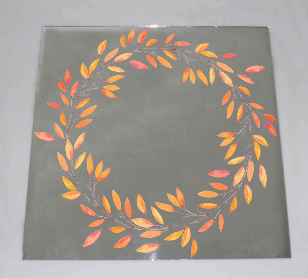 New Product Autumn Wreath Fall leaves (Mirror Art print)  - Andrew Lee Home and Living