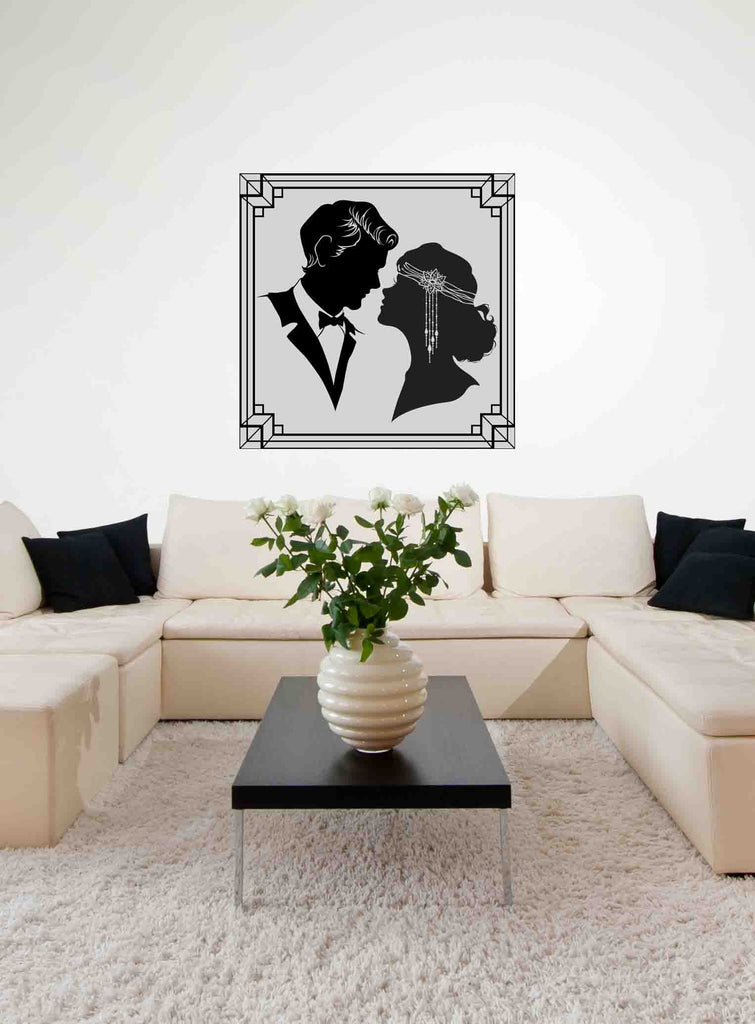 New Product Silhouette of couple in retro style (Mirror Art print)  - Andrew Lee Home and Living Homeware