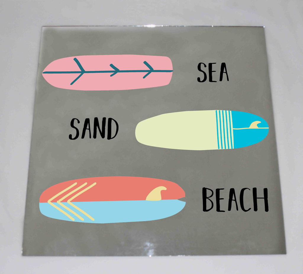 New Product Color surf black text sea sand beach (Mirror Art print)  - Andrew Lee Home and Living Homeware