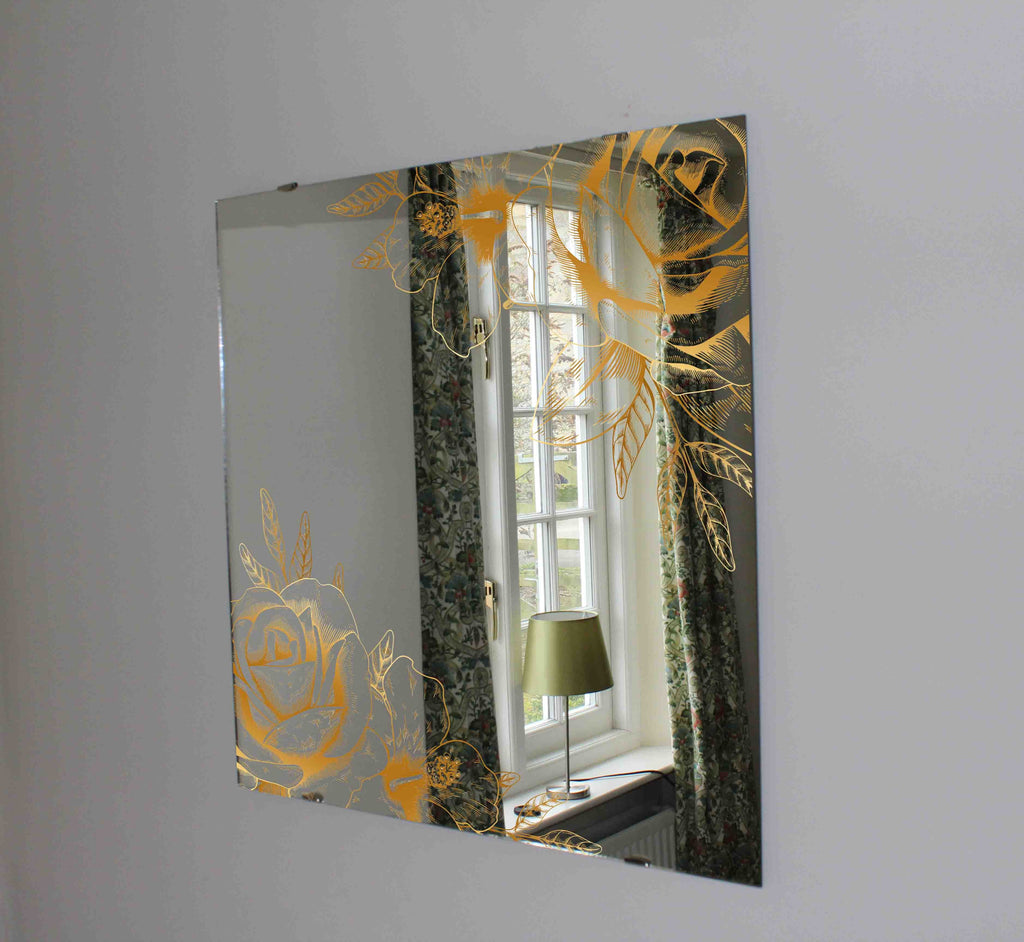 New Product Rose framed (Mirror Art print)  - Andrew Lee Home and Living Homeware