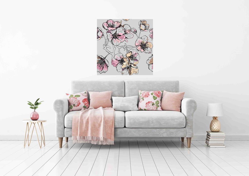 New Product Gold flowers cherry (Mirror Art print)  - Andrew Lee Home and Living Homeware