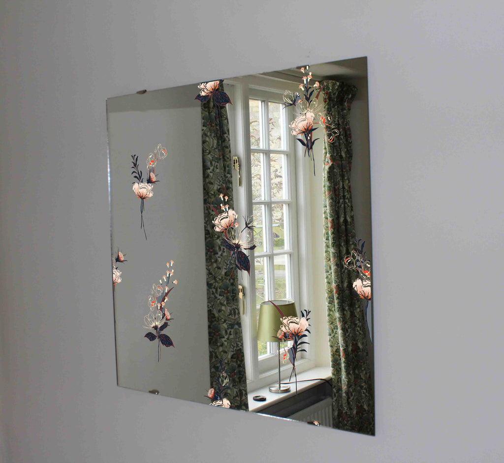 New Product Trendy Floral pattern in the many kind of flowers (Mirror Art print)  - Andrew Lee Home and Living Homeware