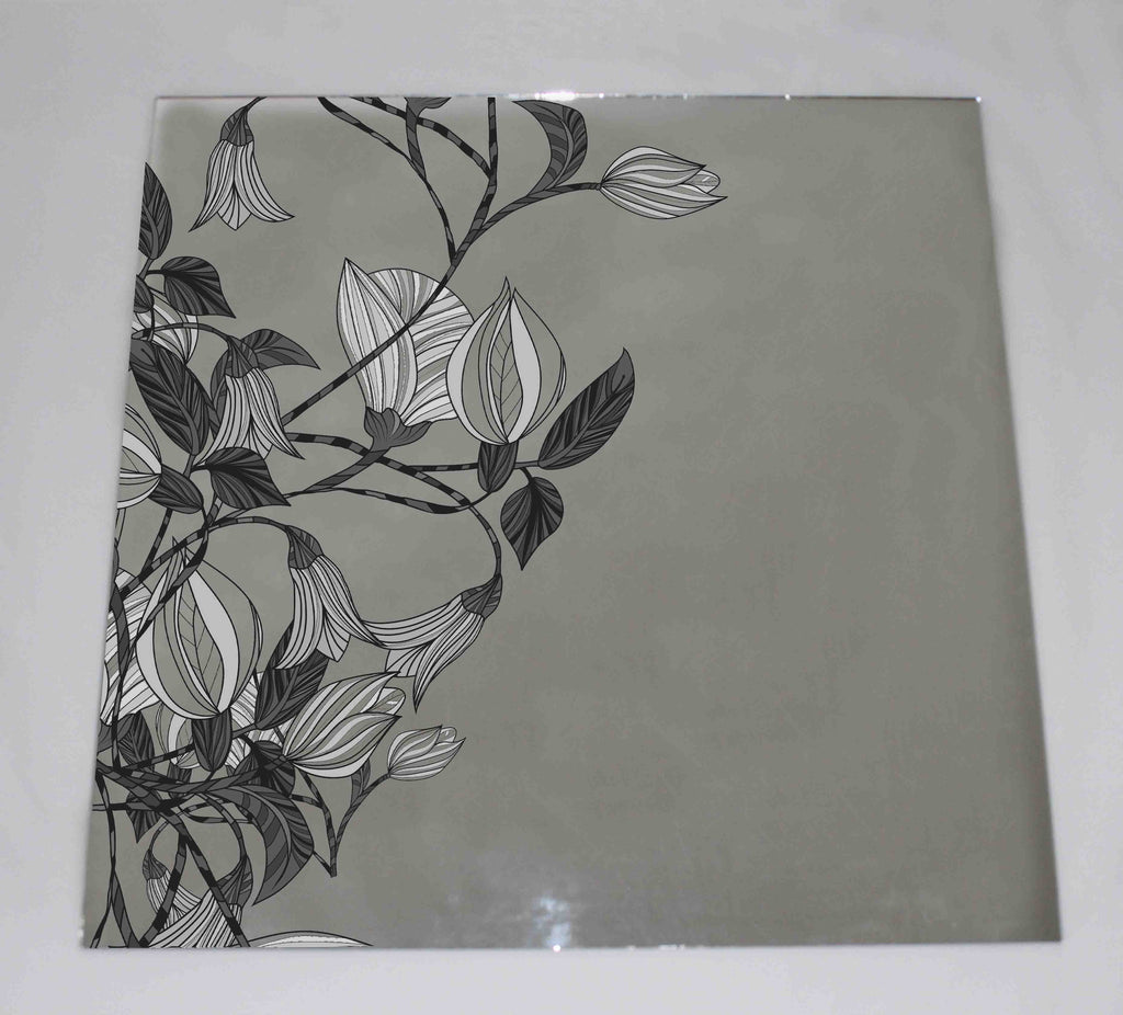 New Product Monochrome abstract flowers on a light background (Mirror Art print)  - Andrew Lee Home and Living Homeware