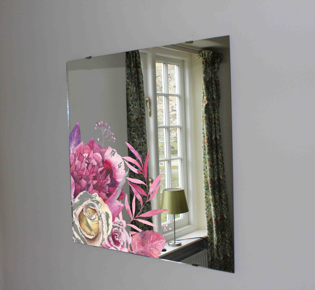 New Product Watercolor vintage floral frame (Mirror Art print)  - Andrew Lee Home and Living Homeware