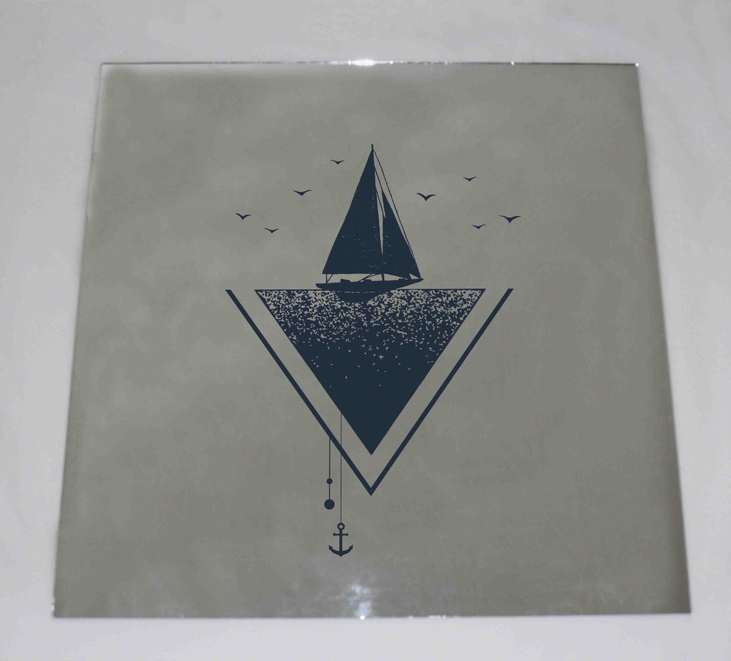 New Product Hand drawn nautical badge with yacht (Mirror Art print)  - Andrew Lee Home and Living Homeware
