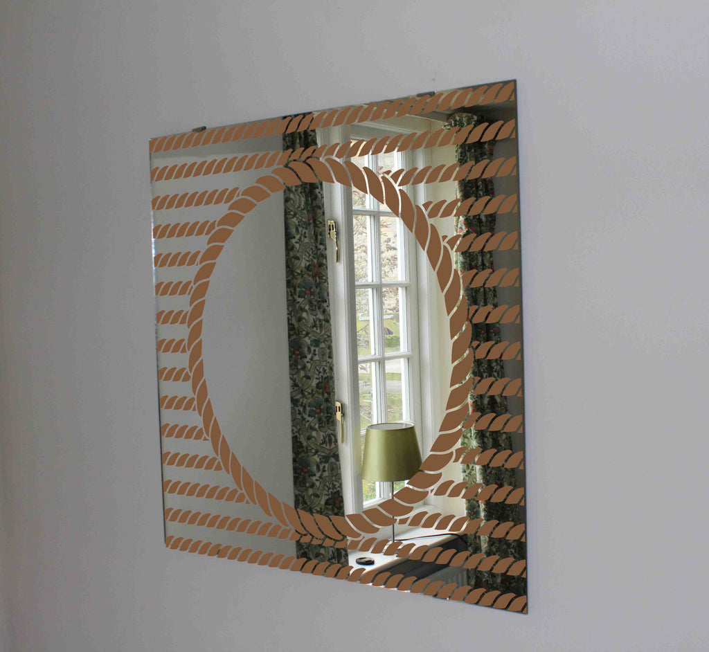 New Product Navy themed round rope frame (Mirror Art print)  - Andrew Lee Home and Living Homeware