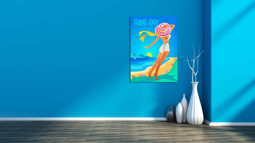 New Product Beautiful woman in a wide-brimmed hat (Canvas Prints)  - Andrew Lee Home and Living Homeware