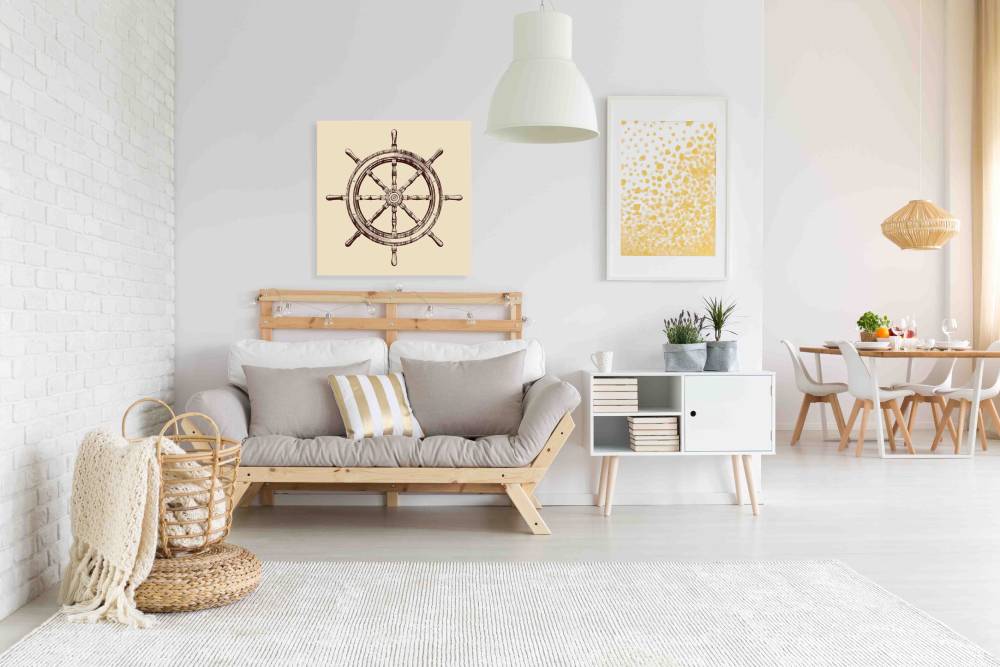 New Product Ship steering wheel (Canvas Print)  - Andrew Lee Home and Living Homeware