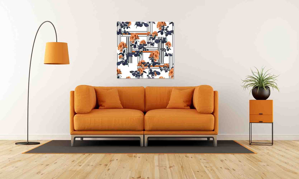 New Product Flowers and lines (Canvas Print)  - Andrew Lee Home and Living Homeware