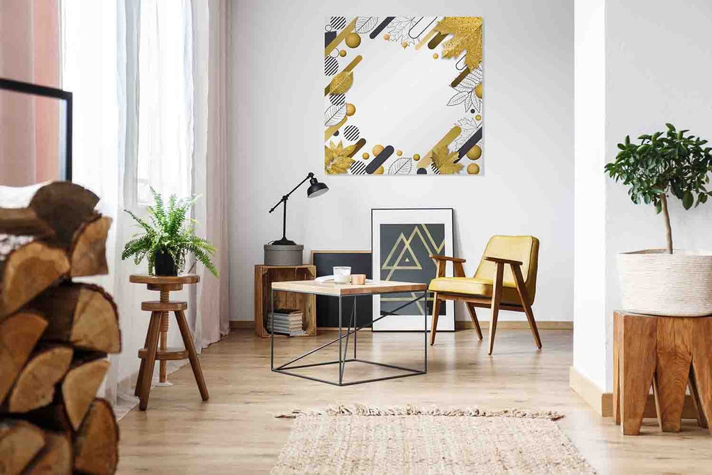 New Product Gold Leaves Frame (Mirror Art print)  - Andrew Lee Home and Living
