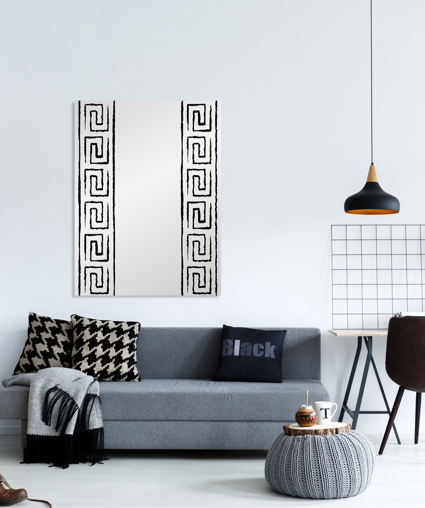 New Product Black and white greek meander (Mirror Art print)  - Andrew Lee Home and Living