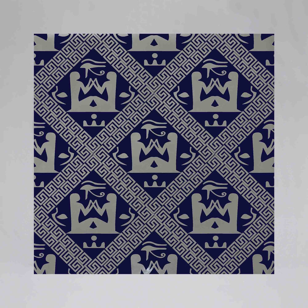 New Product Egyptian hieroglyphs in blue (Mirror Art print)  - Andrew Lee Home and Living