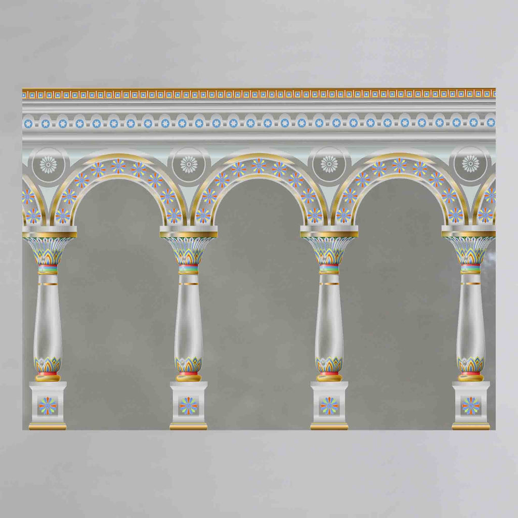 New Product Fabulous ancient arch facade in the east or the ancient Russian style with gold, mosaic (Mirror Art print)  - Andrew Lee Home and Living