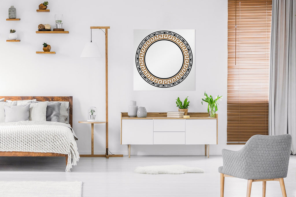 New Product Greek key round frame (Mirror Art print)  - Andrew Lee Home and Living