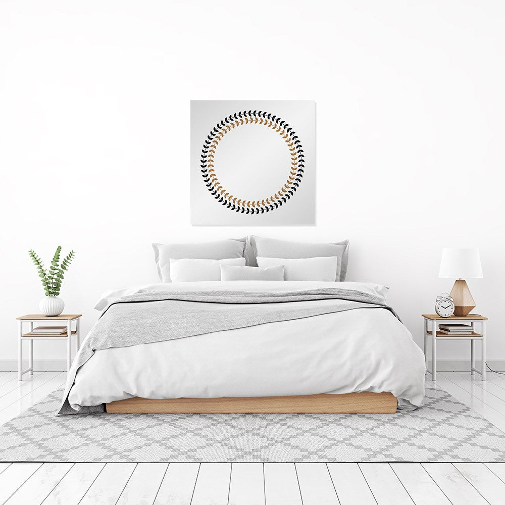 New Product Greek round frame with olive tree leaves (Mirror Art print)  - Andrew Lee Home and Living