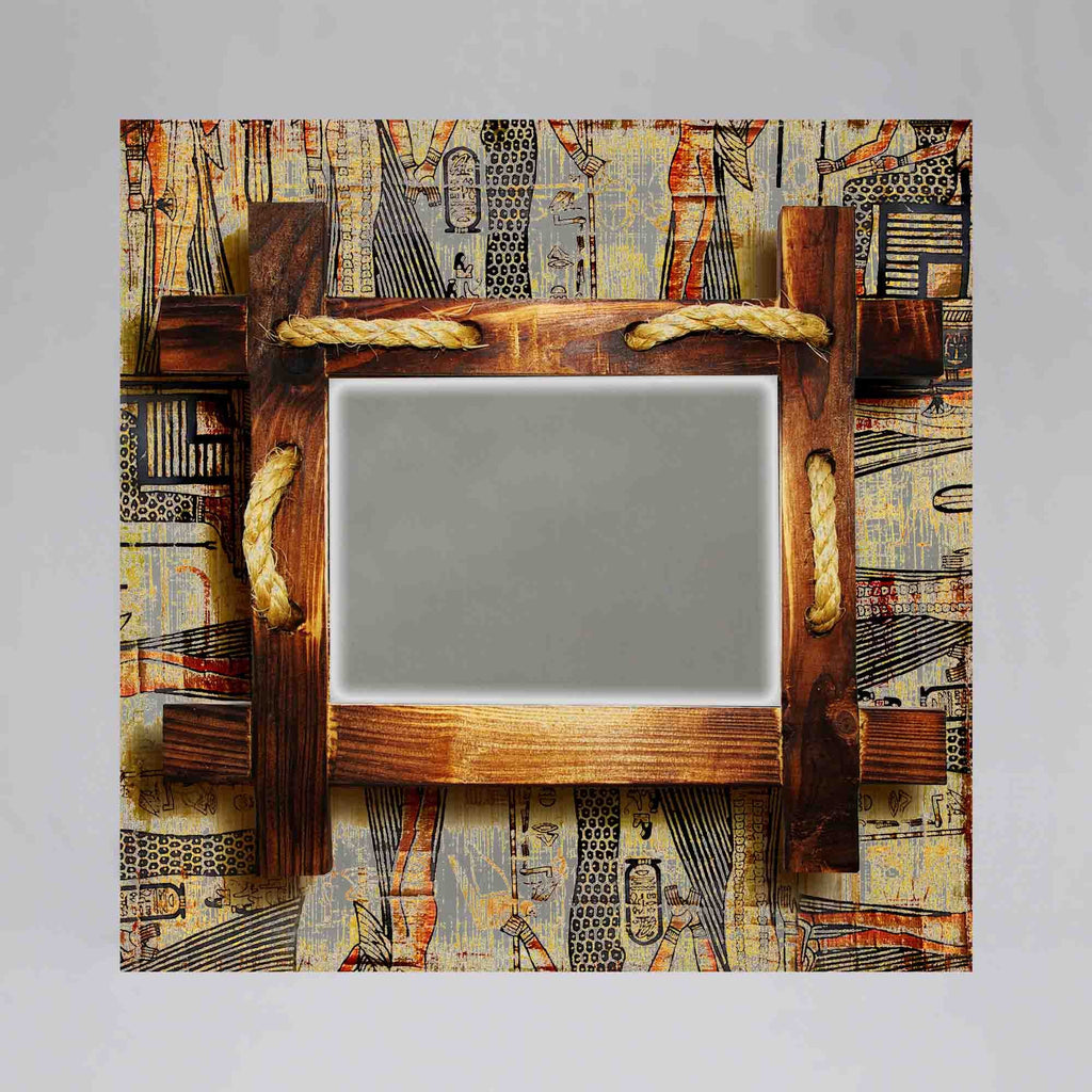 New Product Old egyptian rustic wooden frame (Mirror Art print)  - Andrew Lee Home and Living