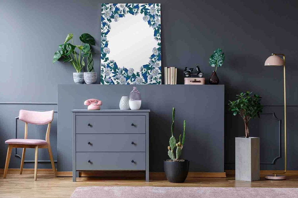 New Product Beautiful blue wreath (Mirror Art print)  - Andrew Lee Home and Living