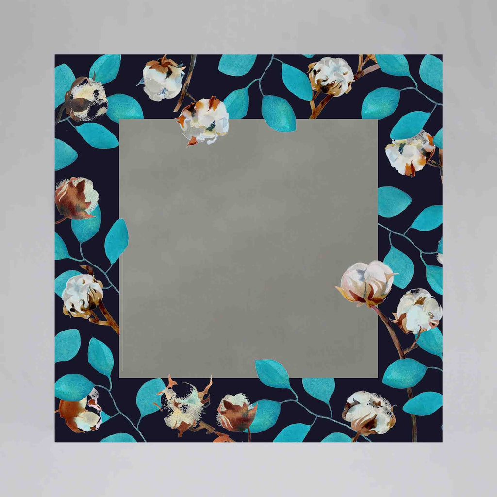 New Product Leaves at a dark blue (Mirror Art print)  - Andrew Lee Home and Living