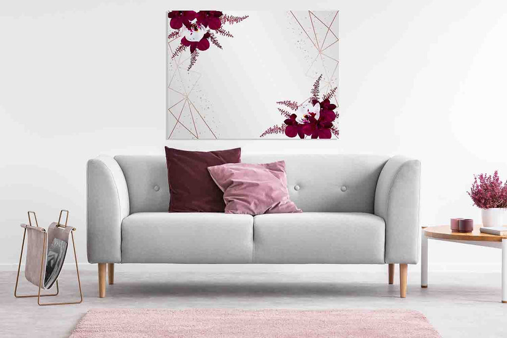 New Product Marsala coloUred dark and white orchid (Mirror Art print)  - Andrew Lee Home and Living